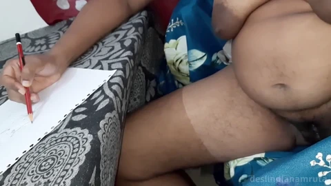 Une bhabhi desi prend du plaisir à orgasme tout en peignant son corps nu, en frottant ses courbes !