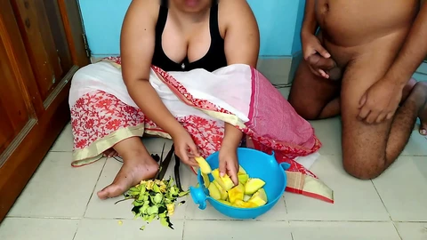 Vegetables, family sex, saree